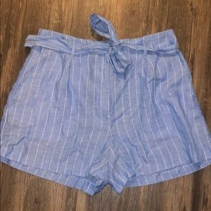 Striped Paperbag Shorts